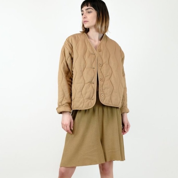 MICAELA GREG The Dune Quilted Jacket in Bronze High Low Hem Coat SS 2020 Size S - Picture 3 of 16